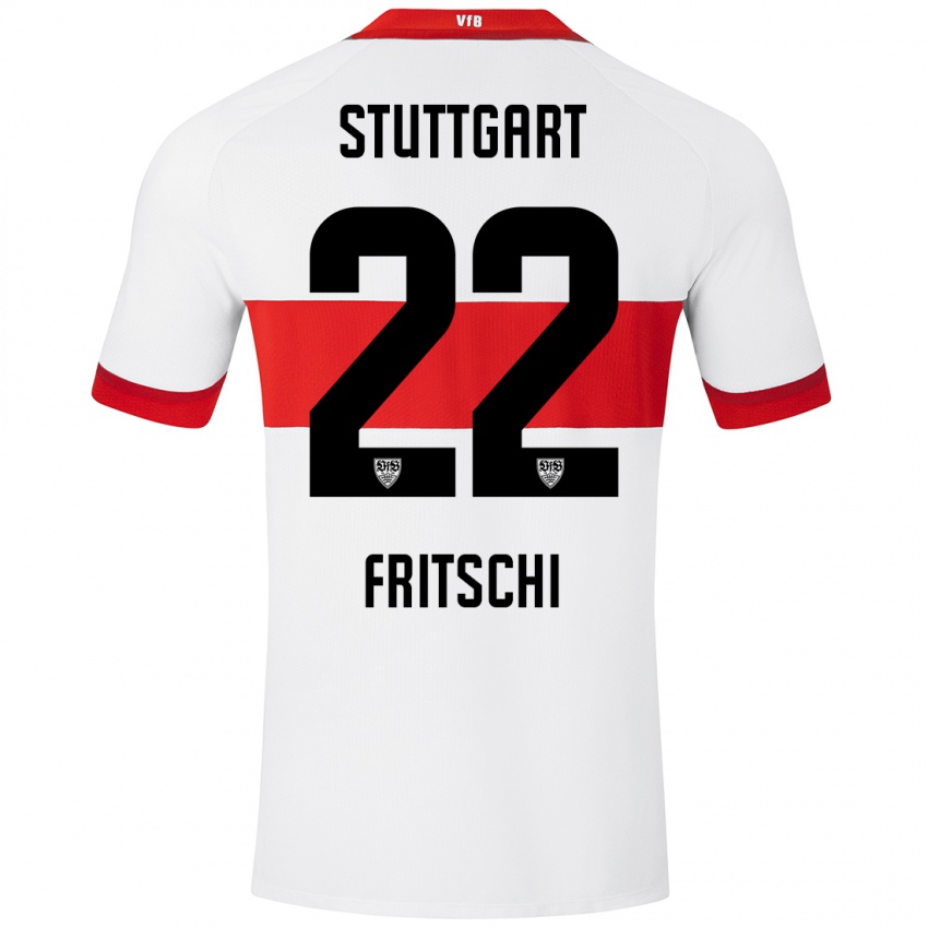 Kinder Paulo Fritschi #22 Weiß Rot Heimtrikot Trikot 2024/25 T-Shirt Schweiz