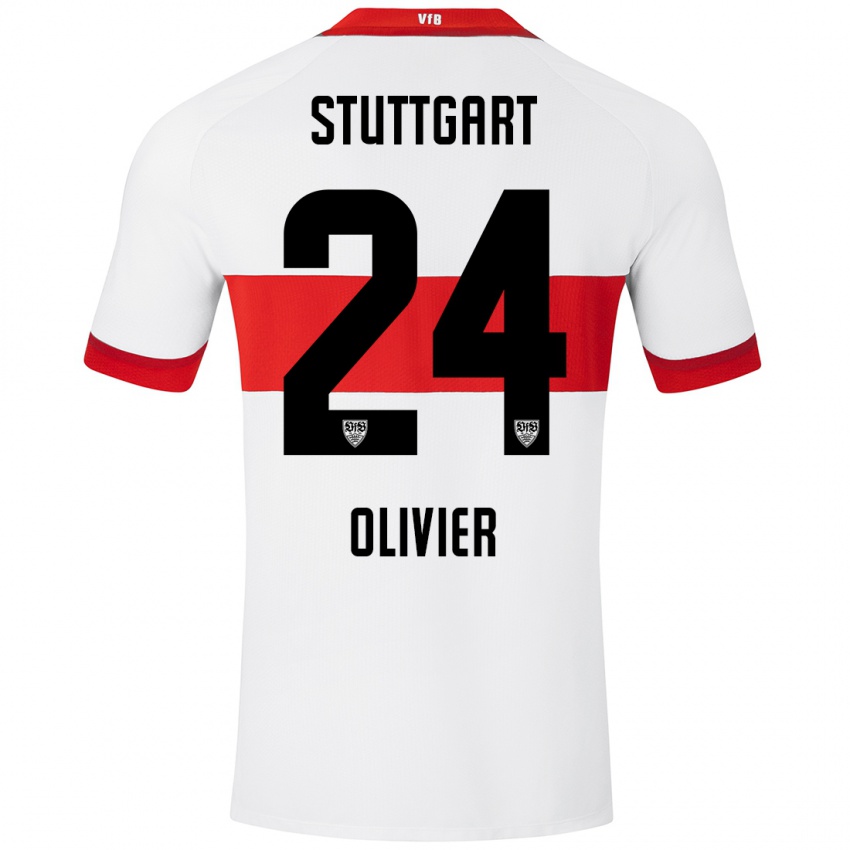 Kinder Christopher Olivier #24 Weiß Rot Heimtrikot Trikot 2024/25 T-Shirt Schweiz