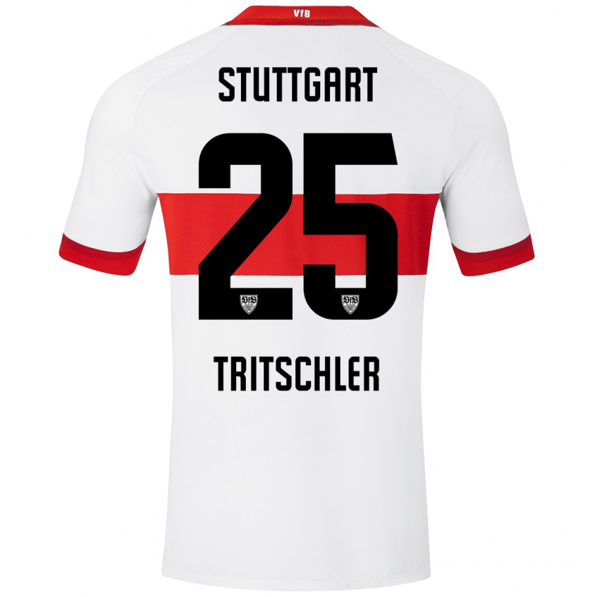 Kinder David Tritschler #25 Weiß Rot Heimtrikot Trikot 2024/25 T-Shirt Schweiz