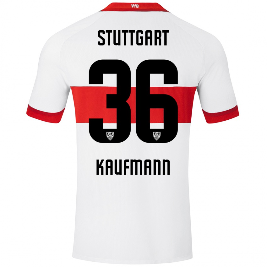 Kinder Tino Kaufmann #36 Weiß Rot Heimtrikot Trikot 2024/25 T-Shirt Schweiz