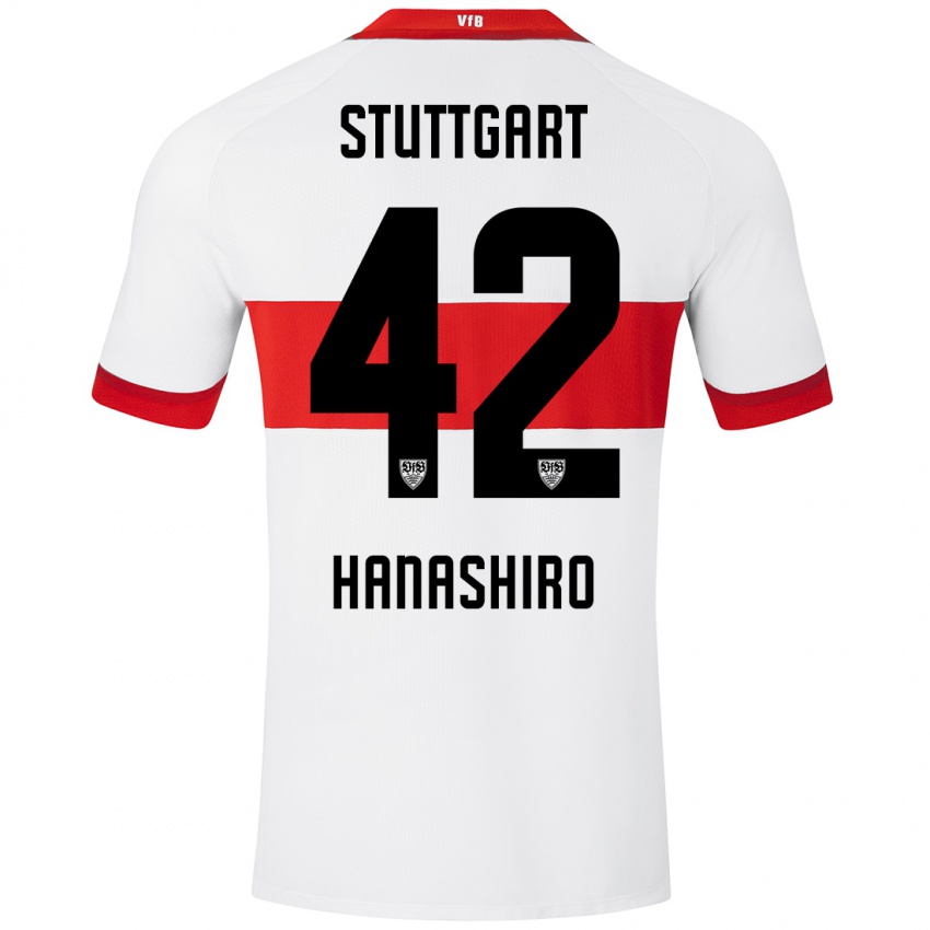 Kinder Rinto Hanashiro #42 Weiß Rot Heimtrikot Trikot 2024/25 T-Shirt Schweiz