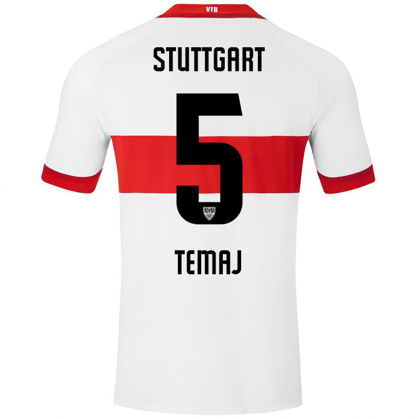 Kinder Laureta Temaj #5 Weiß Rot Heimtrikot Trikot 2024/25 T-Shirt Schweiz