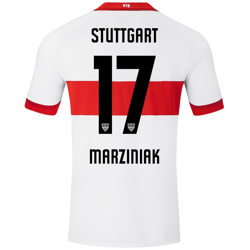 Kinder Chiara Marziniak #17 Weiß Rot Heimtrikot Trikot 2024/25 T-Shirt Schweiz