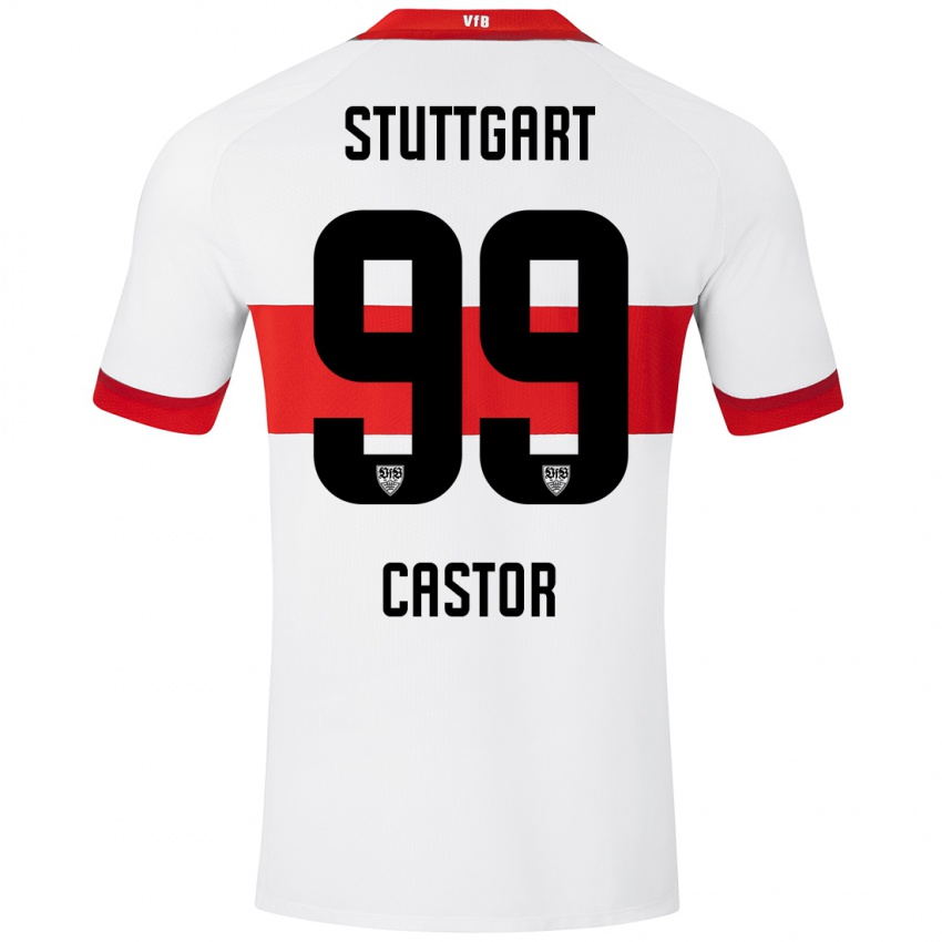 Kinder Gillian Castor #99 Weiß Rot Heimtrikot Trikot 2024/25 T-Shirt Schweiz