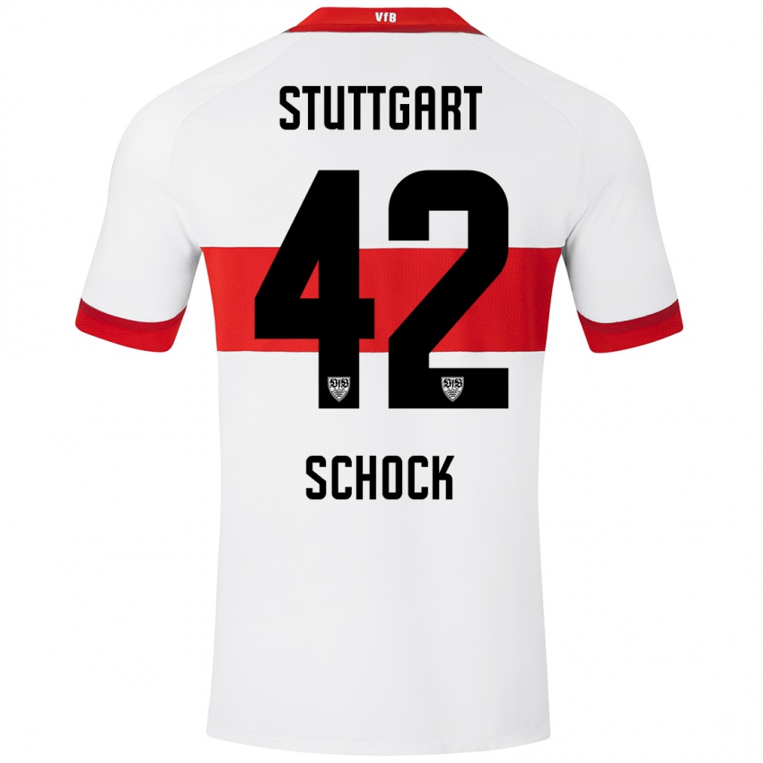 Kinder Florian Schock #42 Weiß Rot Heimtrikot Trikot 2024/25 T-Shirt Schweiz