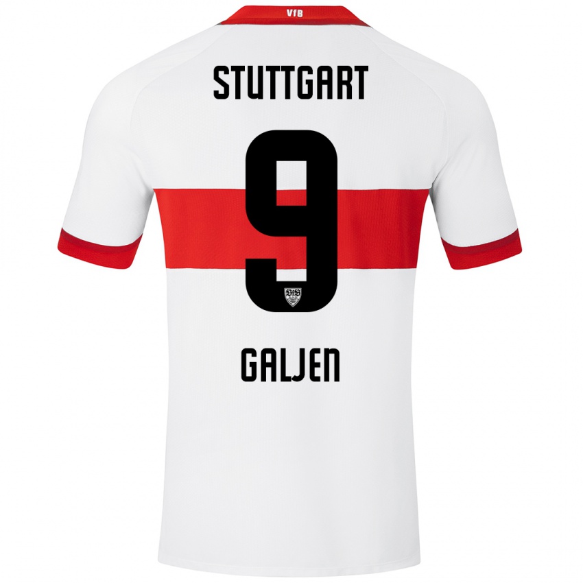 Kinder Dejan Galjen #9 Weiß Rot Heimtrikot Trikot 2024/25 T-Shirt Schweiz