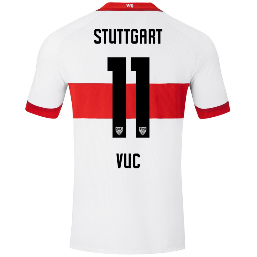 Kinder Patrick Vuc #11 Weiß Rot Heimtrikot Trikot 2024/25 T-Shirt Schweiz