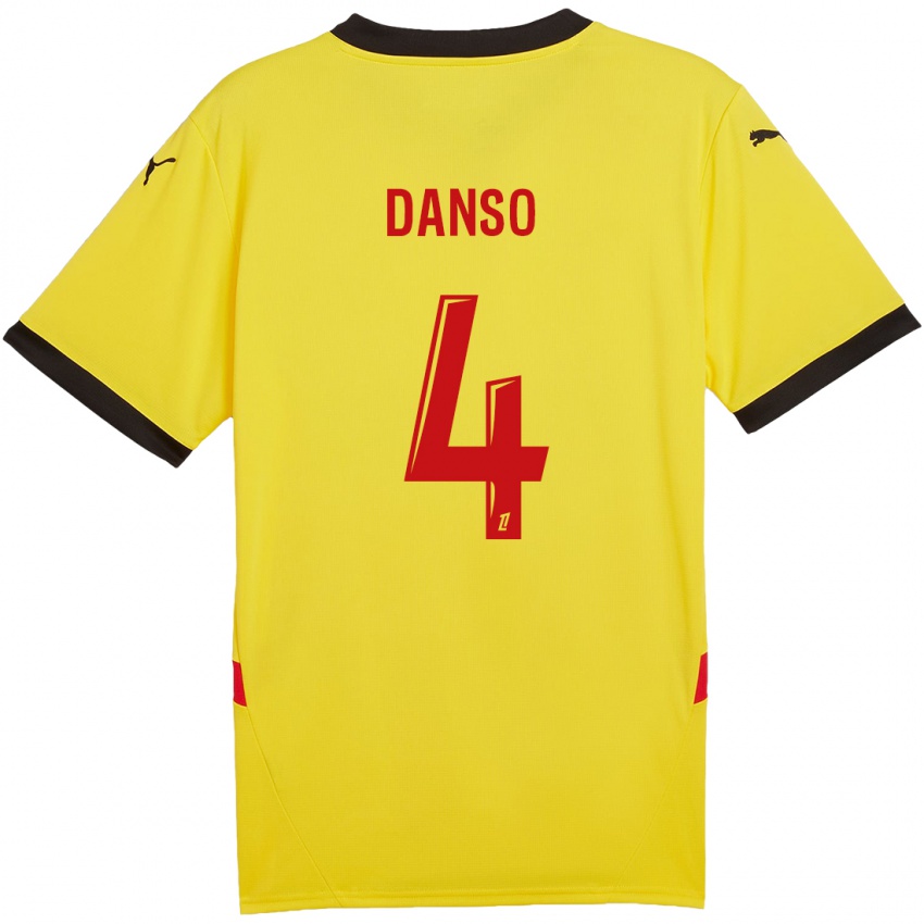 Kinder Kevin Danso #4 Gelb Rot Heimtrikot Trikot 2024/25 T-Shirt Schweiz