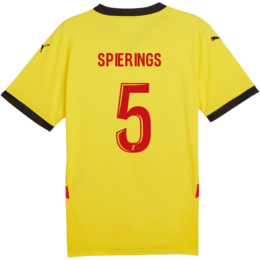 Kinder Stijn Spierings #5 Gelb Rot Heimtrikot Trikot 2024/25 T-Shirt Schweiz