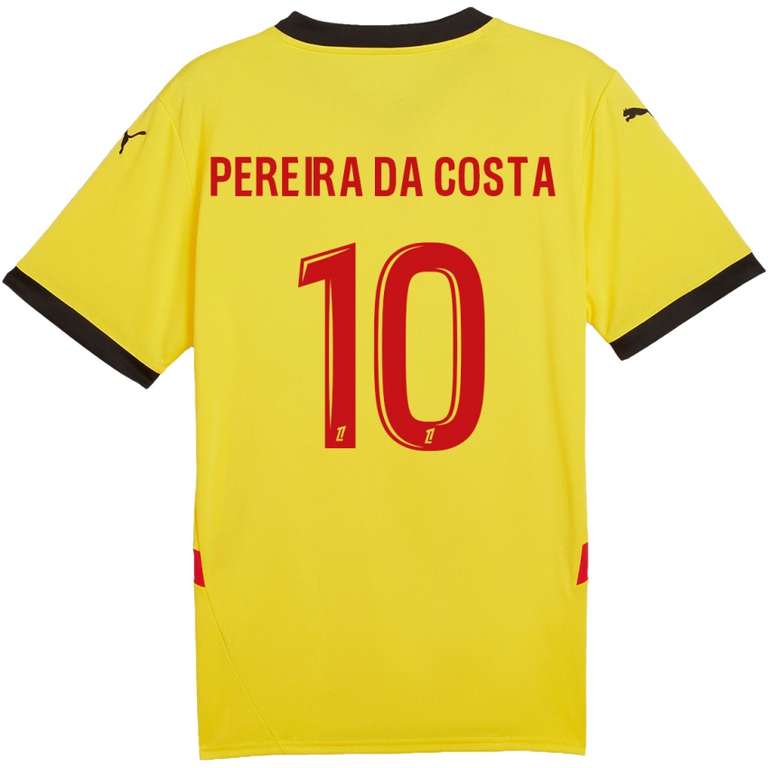 Kinder David Pereira Da Costa #10 Gelb Rot Heimtrikot Trikot 2024/25 T-Shirt Schweiz