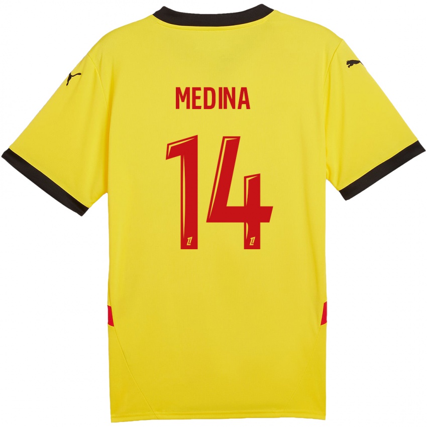 Kinder Facundo Medina #14 Gelb Rot Heimtrikot Trikot 2024/25 T-Shirt Schweiz