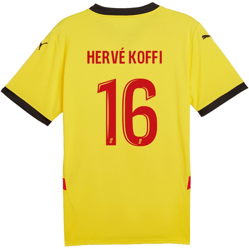 Kinder Hervé Koffi #16 Gelb Rot Heimtrikot Trikot 2024/25 T-Shirt Schweiz