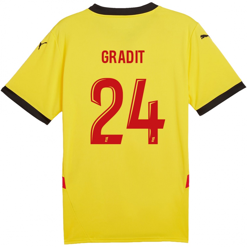 Kinder Jonathan Gradit #24 Gelb Rot Heimtrikot Trikot 2024/25 T-Shirt Schweiz