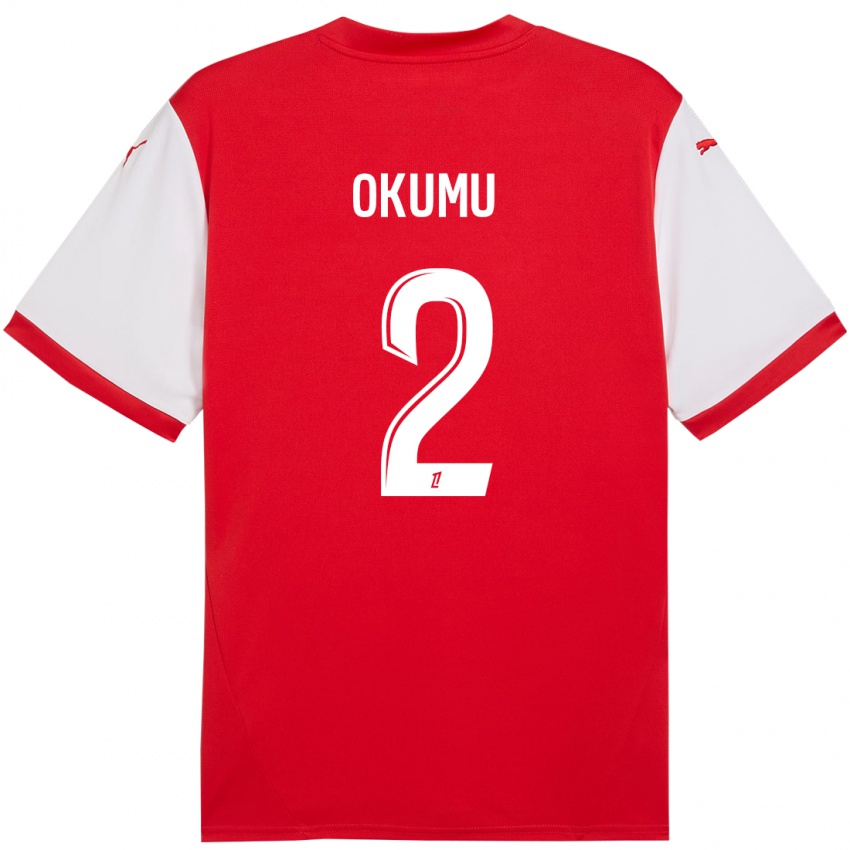 Enfant Maillot Joseph Okumu #2 Rouge Blanc Tenues Domicile 2024/25 T-Shirt Suisse