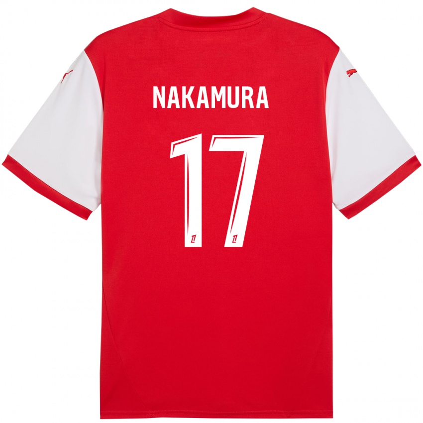 Enfant Maillot Keito Nakamura #17 Rouge Blanc Tenues Domicile 2024/25 T-Shirt Suisse