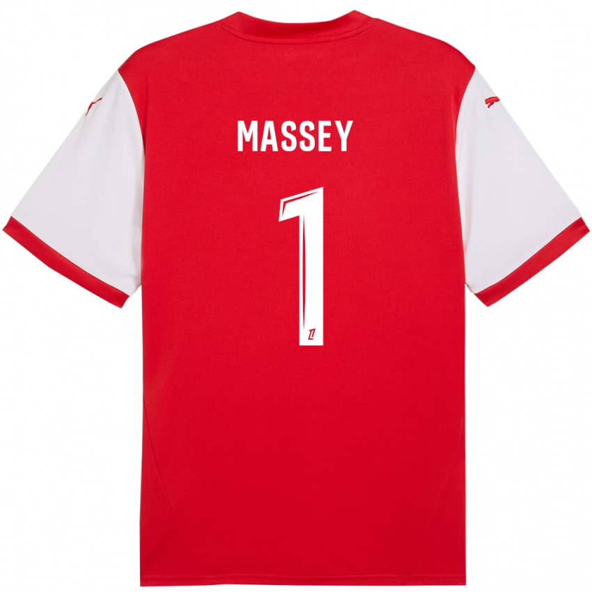 Kinder Kayza Massey #1 Rot Weiß Heimtrikot Trikot 2024/25 T-Shirt Schweiz