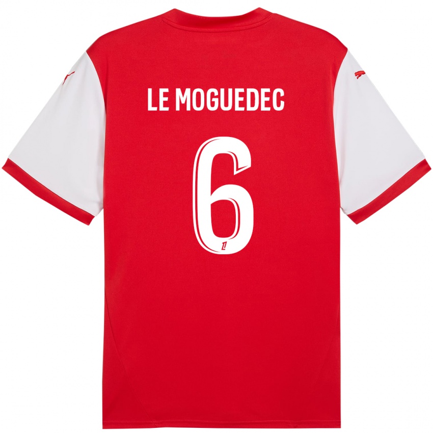 Enfant Maillot Anaële Le Moguédec #6 Rouge Blanc Tenues Domicile 2024/25 T-Shirt Suisse