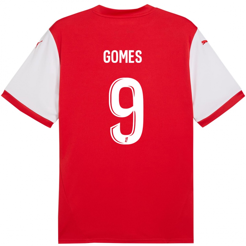 Kinder Mélissa Gomes #9 Rot Weiß Heimtrikot Trikot 2024/25 T-Shirt Schweiz