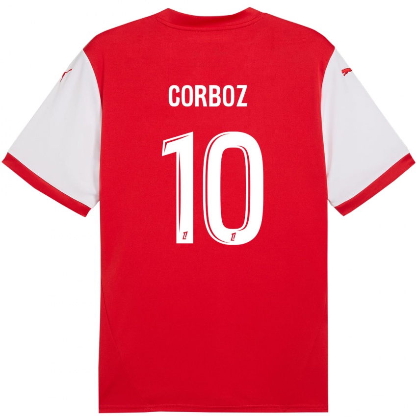 Enfant Maillot Rachel Corboz #10 Rouge Blanc Tenues Domicile 2024/25 T-Shirt Suisse