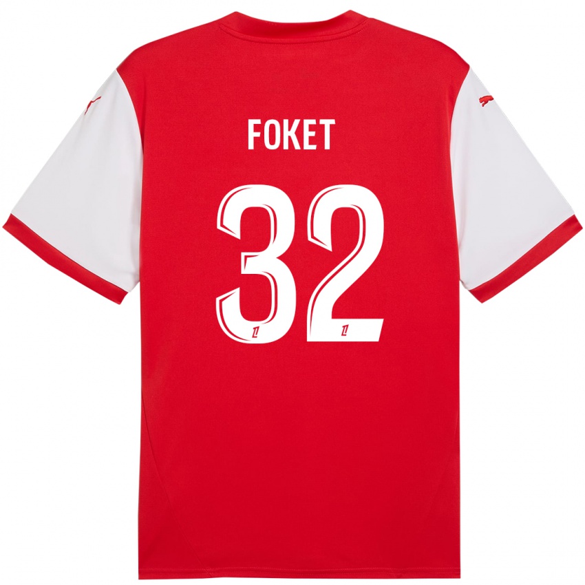 Kinder Thomas Foket #32 Rot Weiß Heimtrikot Trikot 2024/25 T-Shirt Schweiz