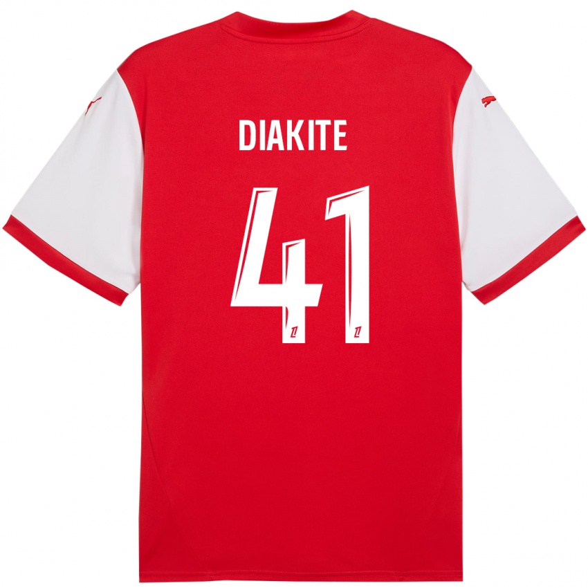 Enfant Maillot Ibrahim Diakité #41 Rouge Blanc Tenues Domicile 2024/25 T-Shirt Suisse