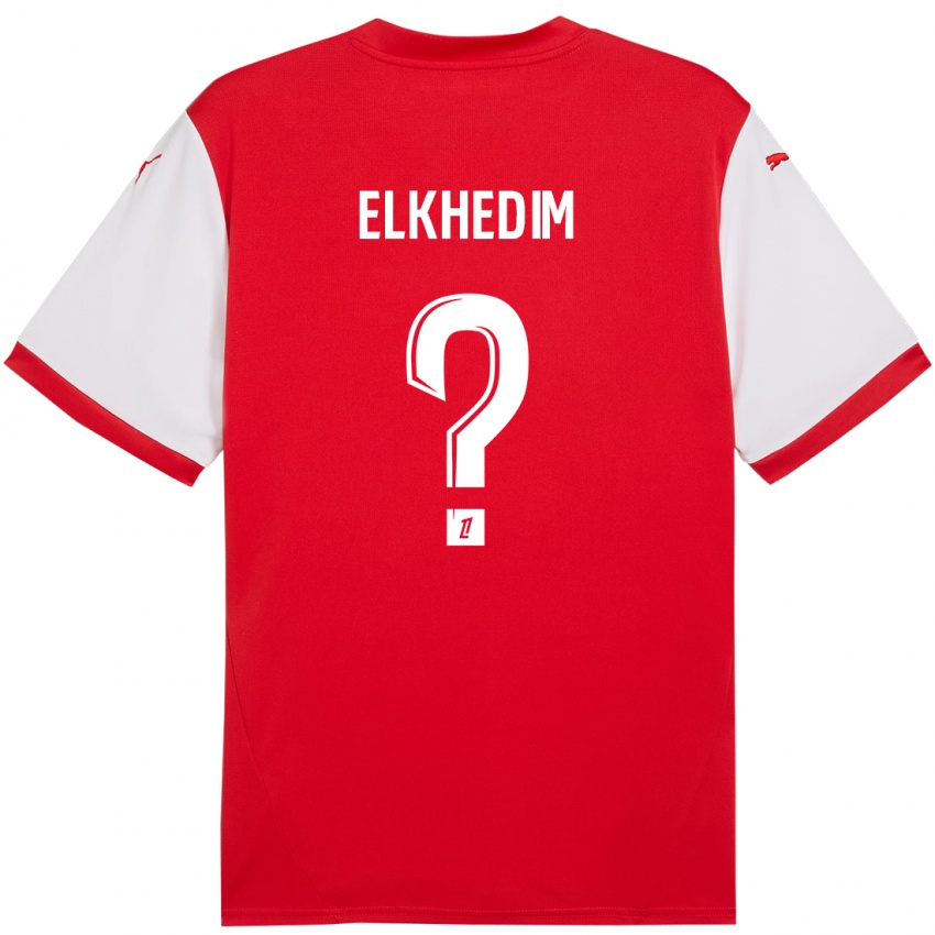 Enfant Maillot Abdenoor Elkhedim #0 Rouge Blanc Tenues Domicile 2024/25 T-Shirt Suisse