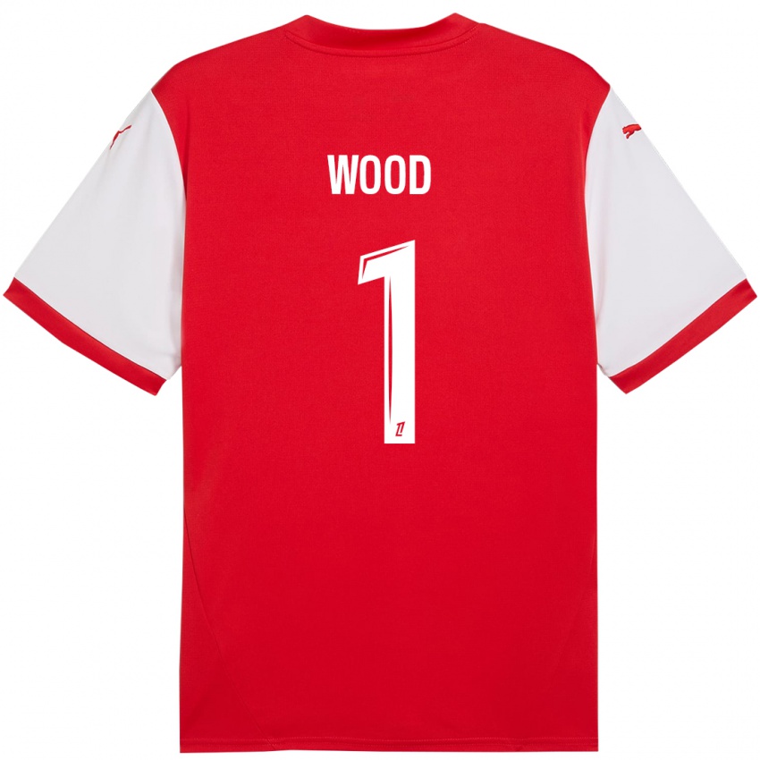 Enfant Maillot Mackenzie Wood #1 Rouge Blanc Tenues Domicile 2024/25 T-Shirt Suisse