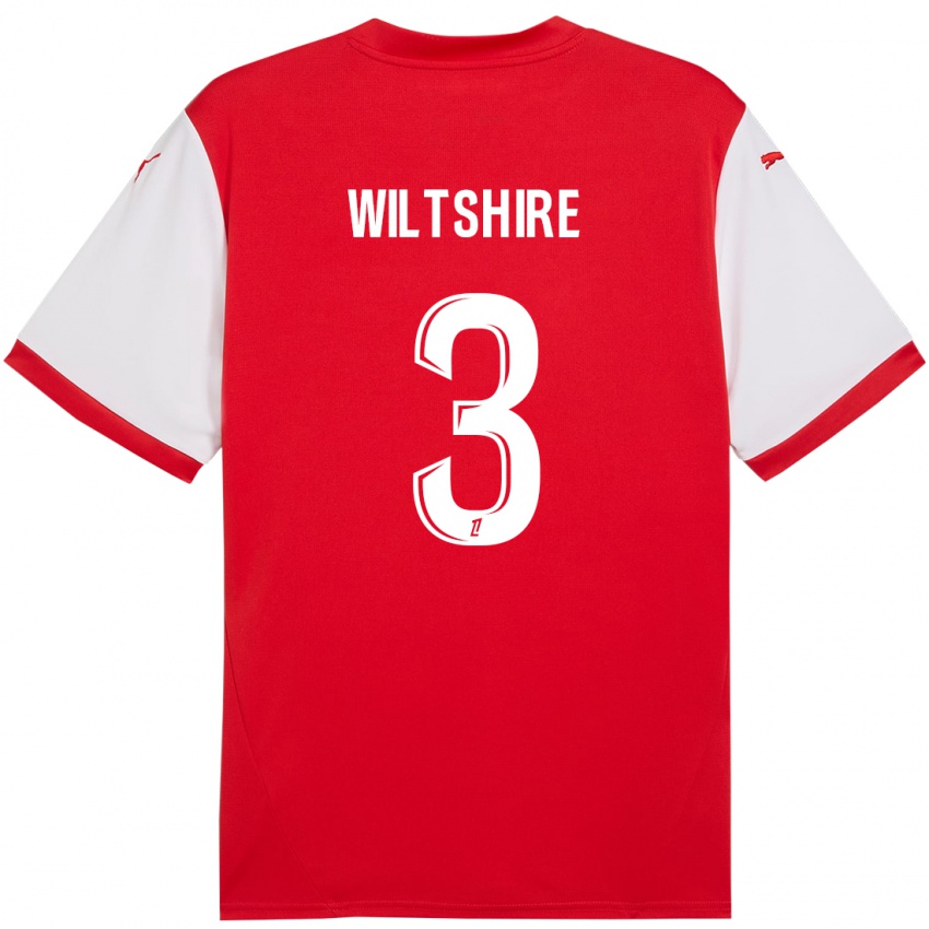 Enfant Maillot Tiernny Wiltshire #3 Rouge Blanc Tenues Domicile 2024/25 T-Shirt Suisse