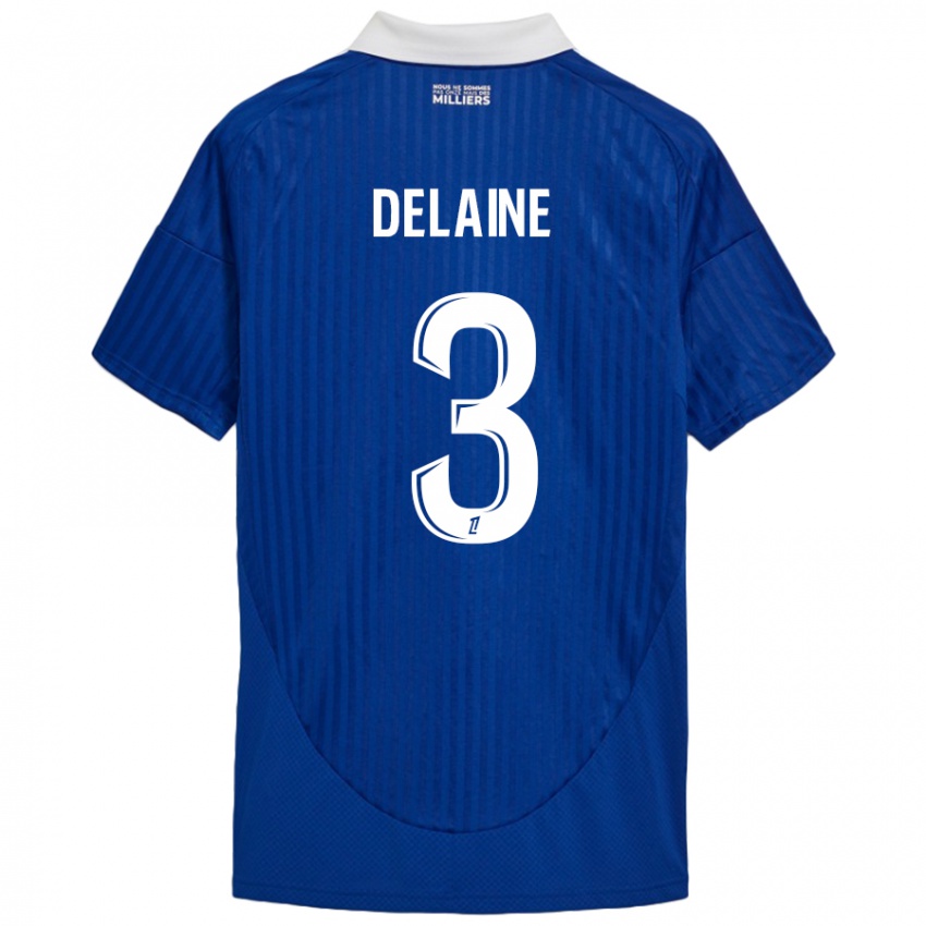 Kinder Thomas Delaine #3 Blau Weiß Heimtrikot Trikot 2024/25 T-Shirt Schweiz