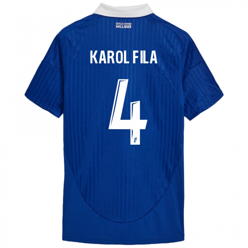 Enfant Maillot Karol Fila #4 Bleu Blanc Tenues Domicile 2024/25 T-Shirt Suisse