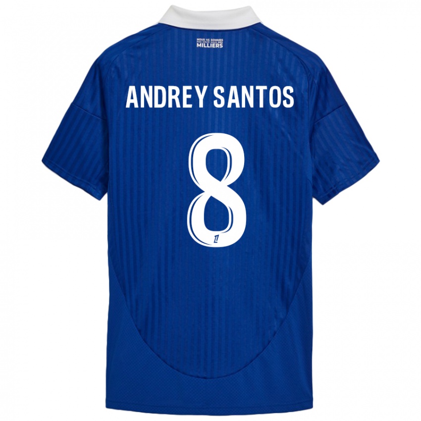 Kinder Andrey Santos #8 Blau Weiß Heimtrikot Trikot 2024/25 T-Shirt Schweiz