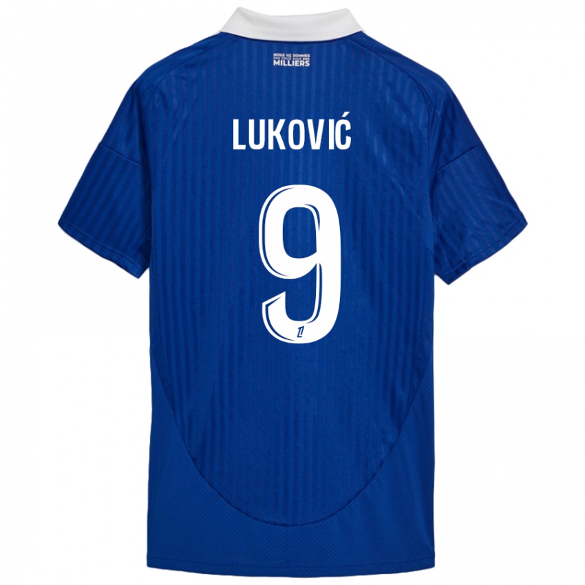 Kinder Milos Lukovic #9 Blau Weiß Heimtrikot Trikot 2024/25 T-Shirt Schweiz