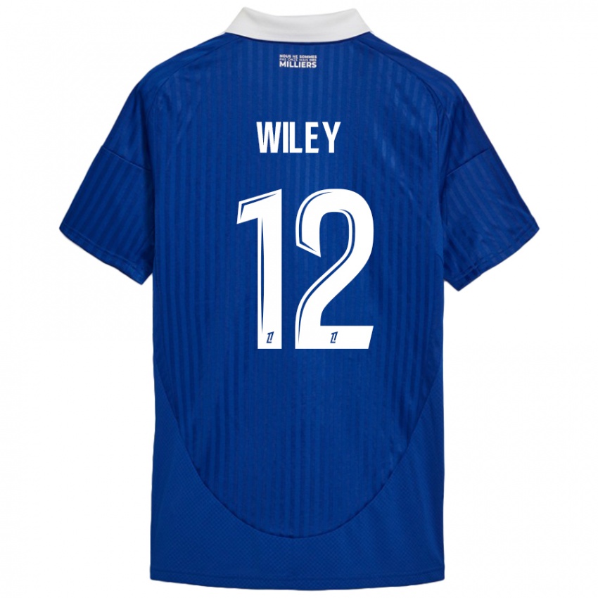 Kinder Caleb Wiley #12 Blau Weiß Heimtrikot Trikot 2024/25 T-Shirt Schweiz