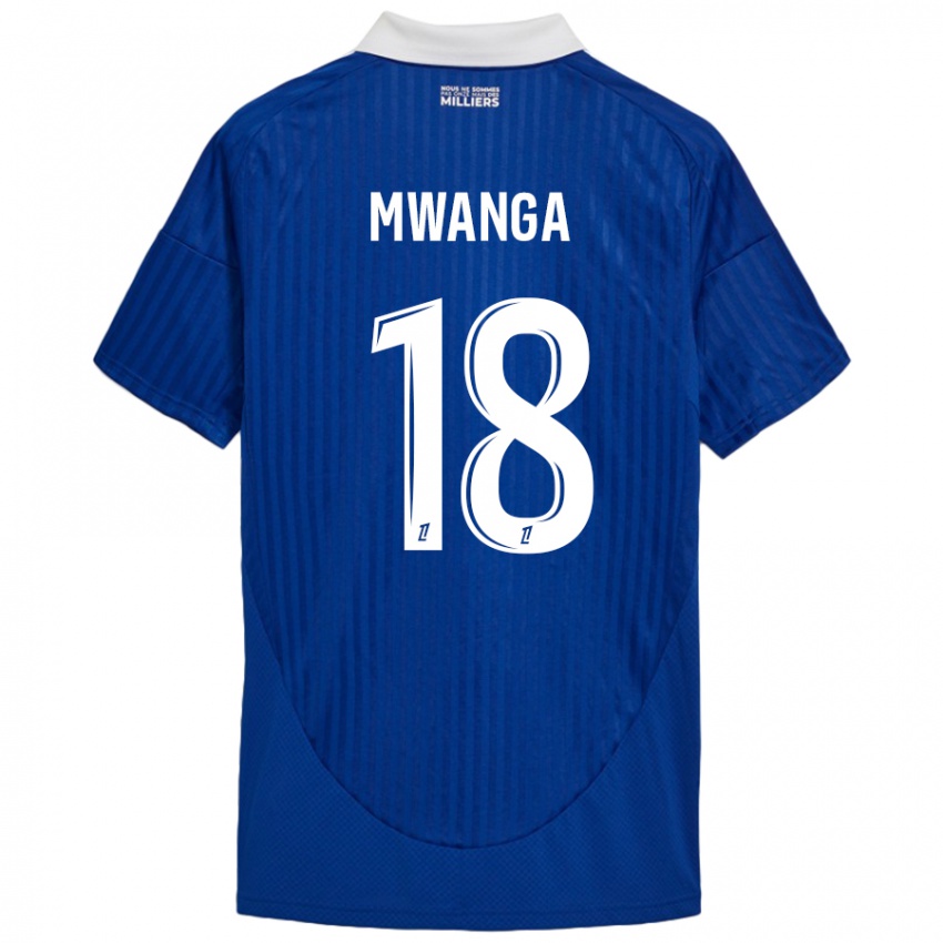 Enfant Maillot Junior Mwanga #18 Bleu Blanc Tenues Domicile 2024/25 T-Shirt Suisse