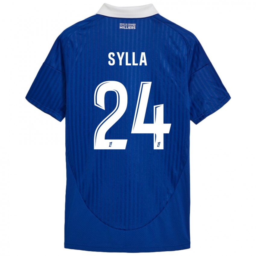 Enfant Maillot Abakar Sylla #24 Bleu Blanc Tenues Domicile 2024/25 T-Shirt Suisse