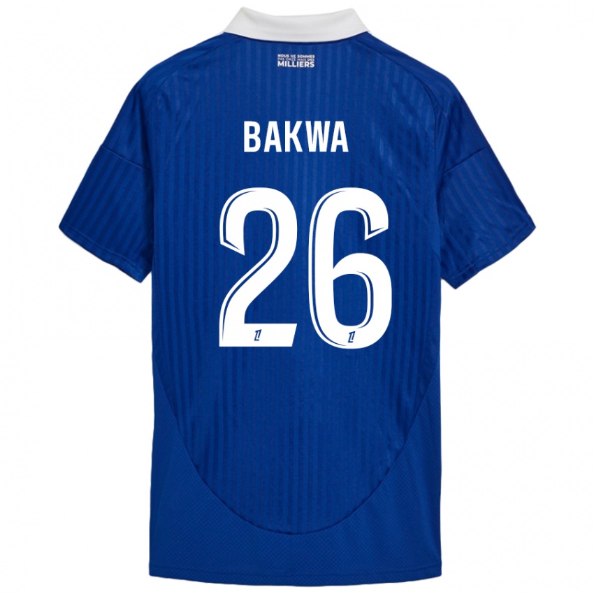 Enfant Maillot Dilane Bakwa #26 Bleu Blanc Tenues Domicile 2024/25 T-Shirt Suisse