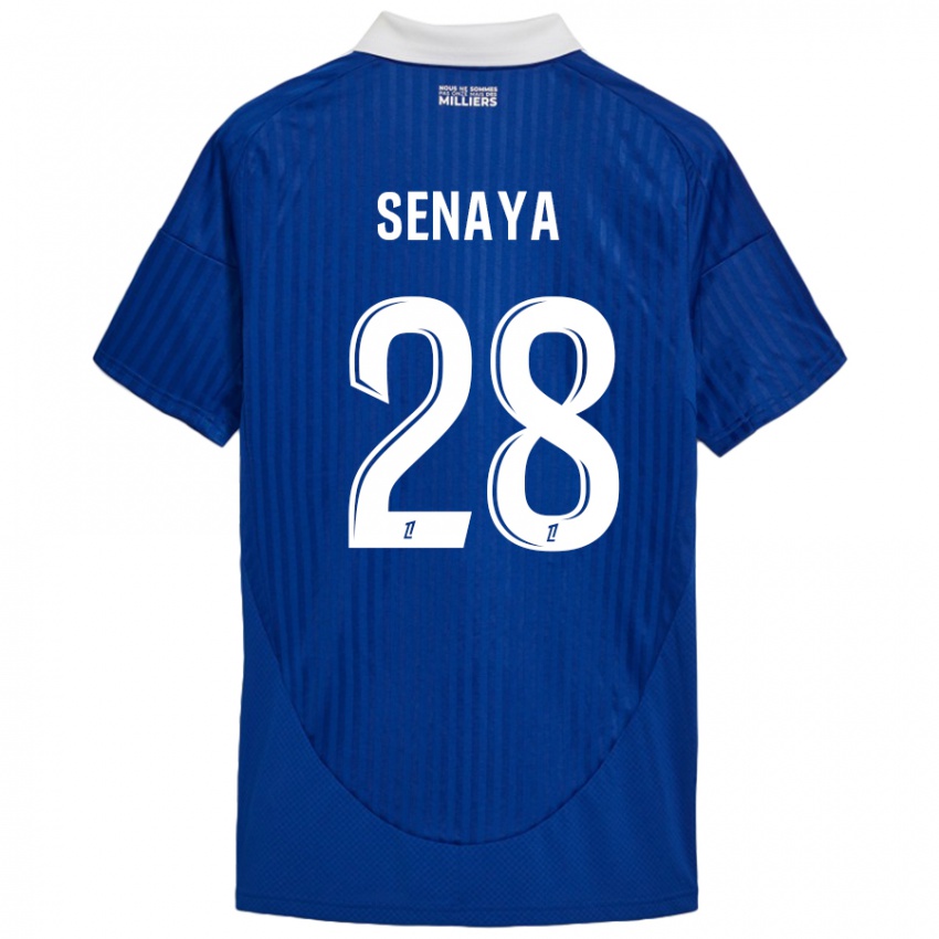 Kinder Marvin Senaya #28 Blau Weiß Heimtrikot Trikot 2024/25 T-Shirt Schweiz