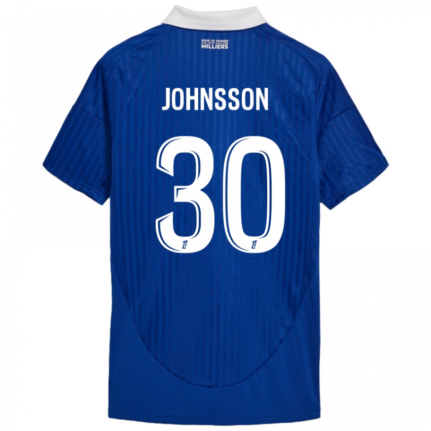 Kinder Karl-Johan Johnsson #30 Blau Weiß Heimtrikot Trikot 2024/25 T-Shirt Schweiz