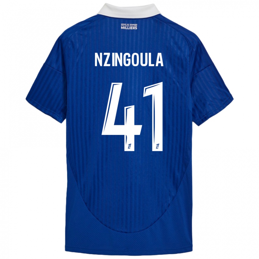 Kinder Rabby Nzingoula #41 Blau Weiß Heimtrikot Trikot 2024/25 T-Shirt Schweiz