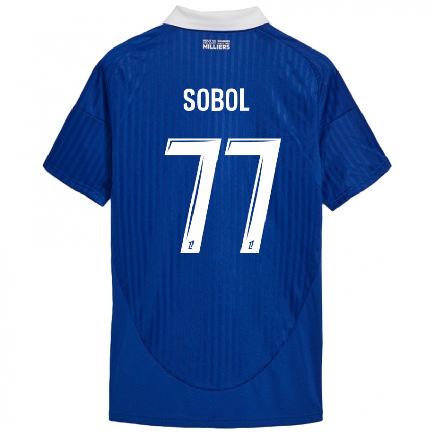 Kinder Eduard Sobol #77 Blau Weiß Heimtrikot Trikot 2024/25 T-Shirt Schweiz