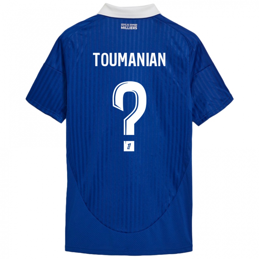 Enfant Maillot Anthony Toumanian #0 Bleu Blanc Tenues Domicile 2024/25 T-Shirt Suisse