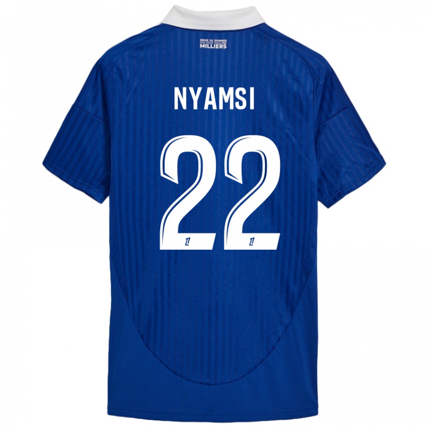 Enfant Maillot Gerzino Nyamsi #22 Bleu Blanc Tenues Domicile 2024/25 T-Shirt Suisse