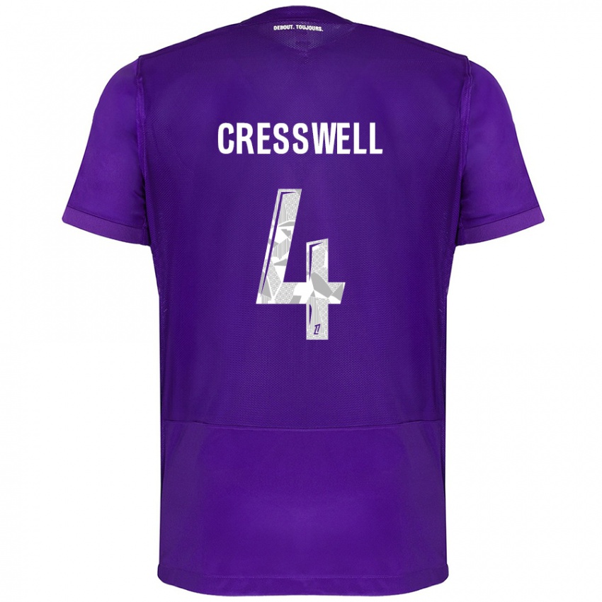 Kinder Charlie Cresswell #4 Violett Weiß Heimtrikot Trikot 2024/25 T-Shirt Schweiz