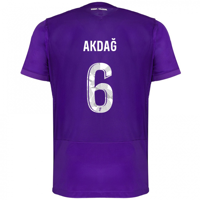 Enfant Maillot Ümit Akdağ #6 Violet Blanc Tenues Domicile 2024/25 T-Shirt Suisse