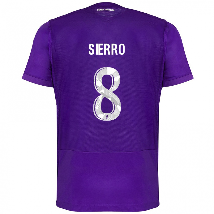 Enfant Maillot Vincent Sierro #8 Violet Blanc Tenues Domicile 2024/25 T-Shirt Suisse