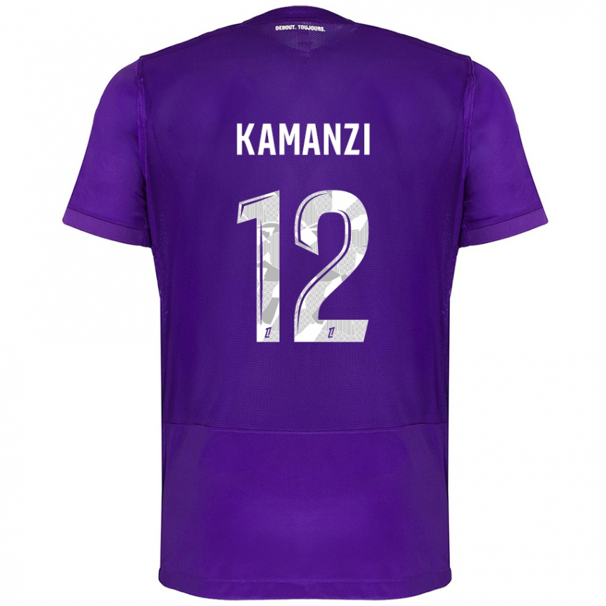 Enfant Maillot Warren Kamanzi #12 Violet Blanc Tenues Domicile 2024/25 T-Shirt Suisse