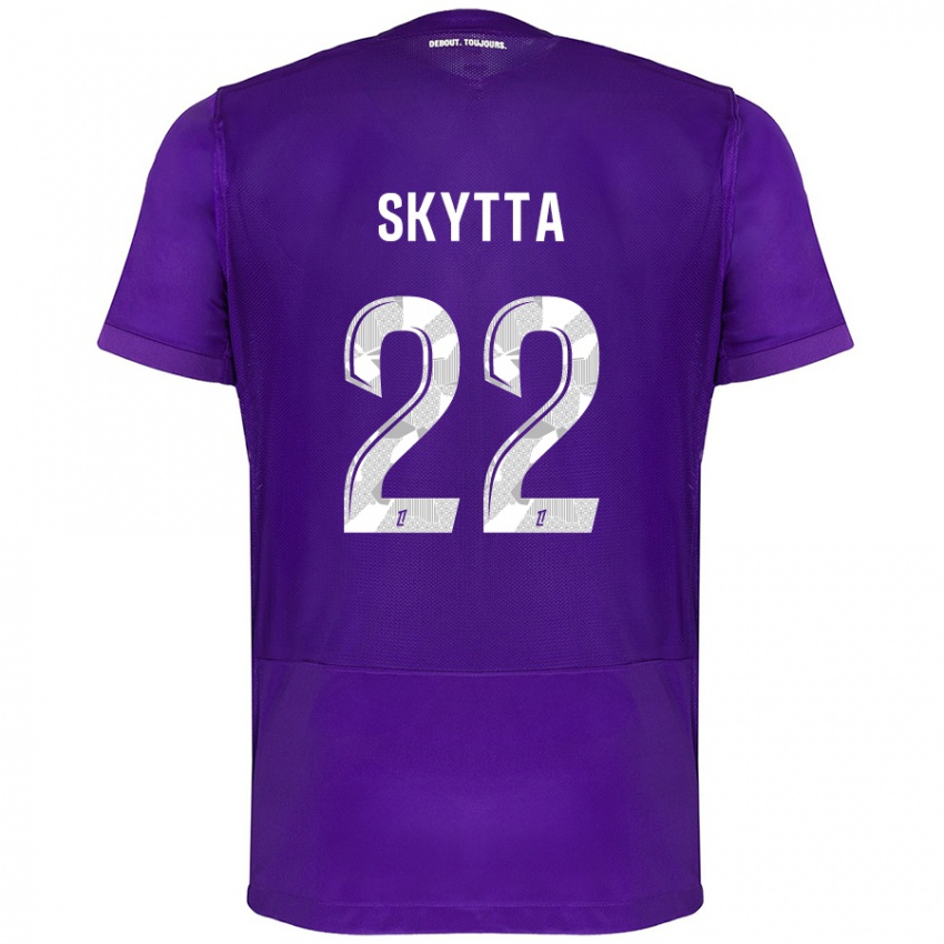 Kinder Naatan Skyttä #22 Violett Weiß Heimtrikot Trikot 2024/25 T-Shirt Schweiz