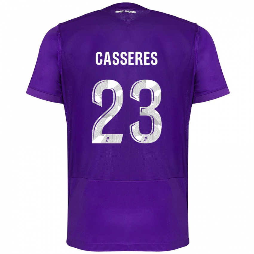 Enfant Maillot Cristian Cásseres Jr. #23 Violet Blanc Tenues Domicile 2024/25 T-Shirt Suisse