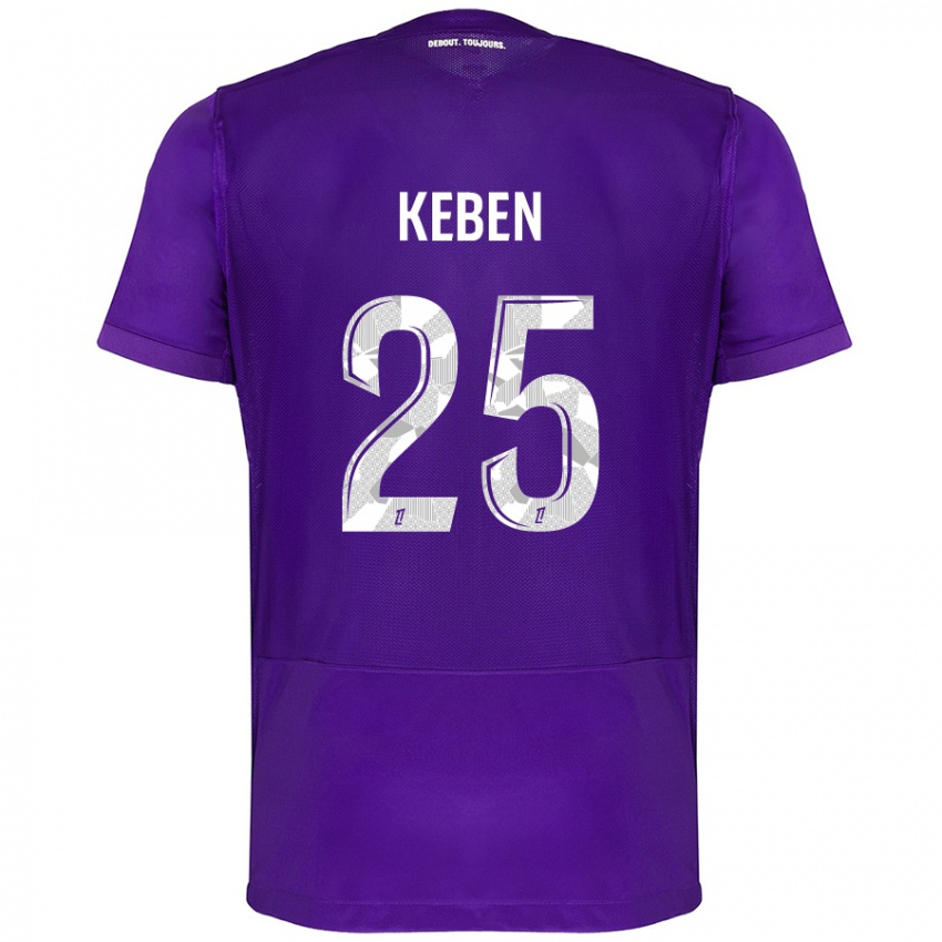 Kinder Kévin Keben #25 Violett Weiß Heimtrikot Trikot 2024/25 T-Shirt Schweiz