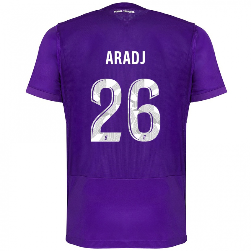 Kinder Ylies Aradj #26 Violett Weiß Heimtrikot Trikot 2024/25 T-Shirt Schweiz